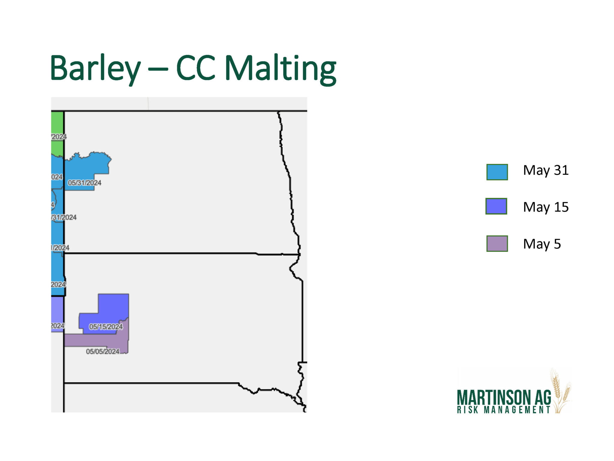 2024 Final Planting Date Maps for ND, MN, SD Martinson Ag Risk Management